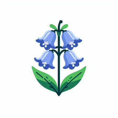 Bluebell flower icon. Isolated on white background. Vector illustration.のイラスト素材
