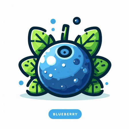 Blueberry vector icon. Cartoon illustration of blueberry icon for web designのイラスト素材