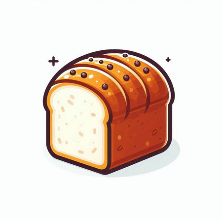 Illustration of a slice of bread on a white background - vectorのイラスト素材