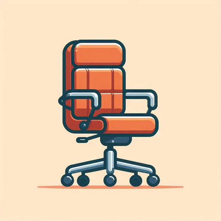 Office chair icon in flat style. Vector illustration for your design.のイラスト素材