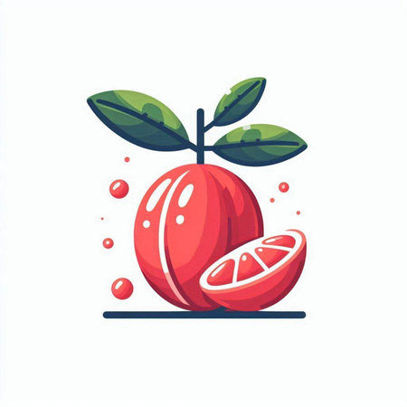 Citrus fruit vector illustration. Orange, lemon, grapefruit, lime, leaf.のイラスト素材