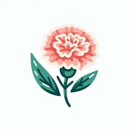 Carnation flower icon isolated on white background. Vector illustration.のイラスト素材