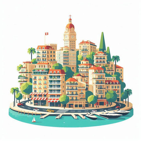 Cityscape of Barcelona, Spain. Hand drawn sketch. Vector illustrationのイラスト素材