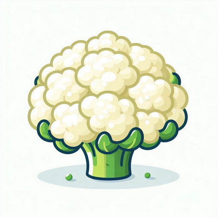 Cauliflower vector illustration isolated on white background. Cauliflower icon.のイラスト素材
