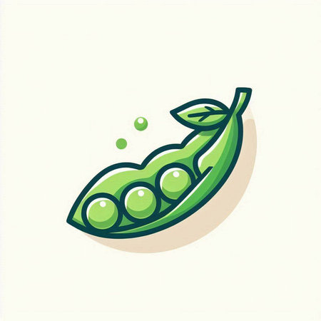Peas icon, green peas, vector illustration, flat design.のイラスト素材