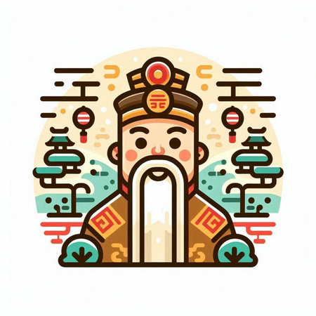Chinese New Year flat vector icon. Chinese New Year in flat style.のイラスト素材