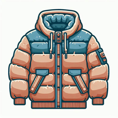 Vector illustration of winter jacket. Isolated on a white background.のイラスト素材