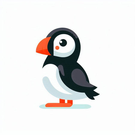 Cute cartoon penguin isolated on white background. Vector illustration.のイラスト素材