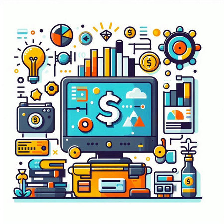 Flat design modern vector illustration concept of business and finance process.のイラスト素材