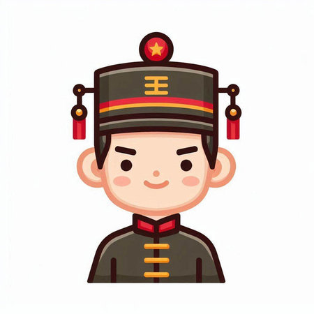 Cute girl in uniform. Vector illustration in a flat style.のイラスト素材