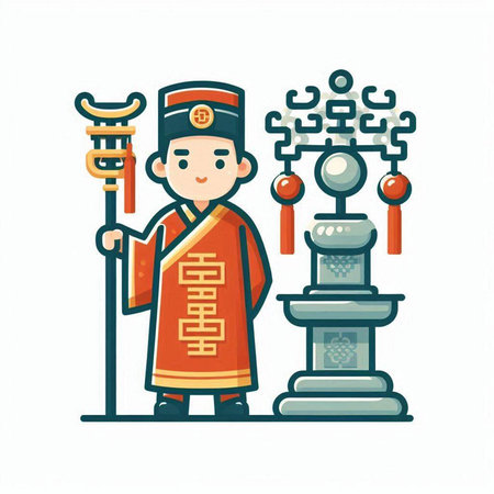 Beautiful asian woman in japanese military uniform. Vector illustration.のイラスト素材