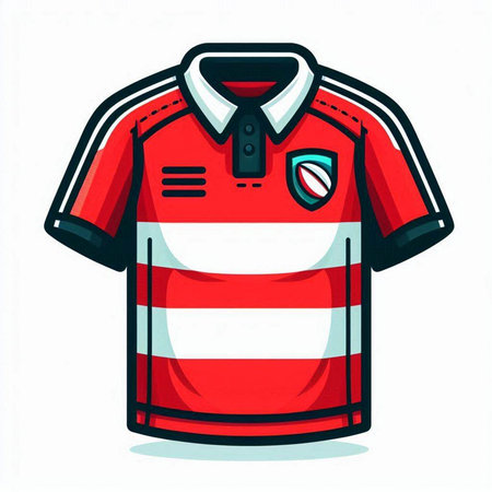 Rugby jersey design, American football sport hobby competition and game theme Vector illustrationのイラスト素材