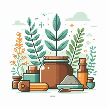 Korean traditional clothes, korean man in traditional costume speaking from tribune vector illustration.のイラスト素材