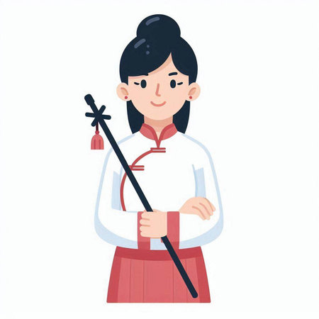 Cartoon vector illustration of a man in the uniform of the Chinese armyのイラスト素材