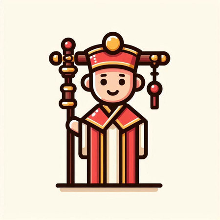 Cute cartoon man in national costume. Vector illustration for your designのイラスト素材