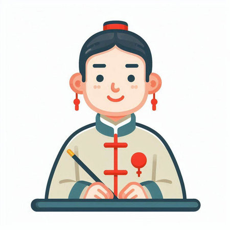 Korean woman in traditional costume. Vector illustration in a flat style.のイラスト素材