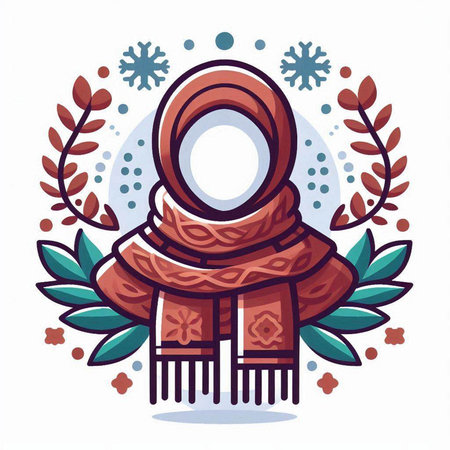 Vector illustration of a scarf on a white background in the form of a circle.のイラスト素材