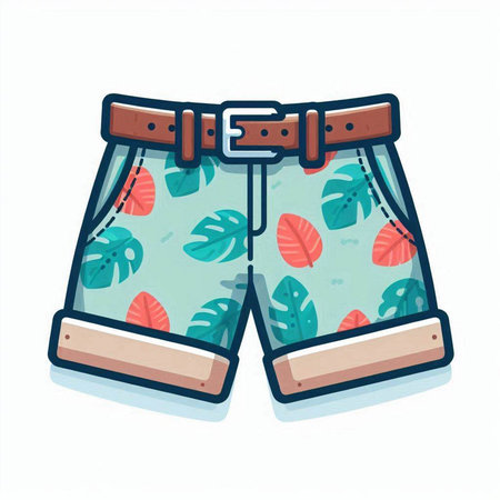 Vector illustration of a pair of shorts. Isolated on white background.のイラスト素材