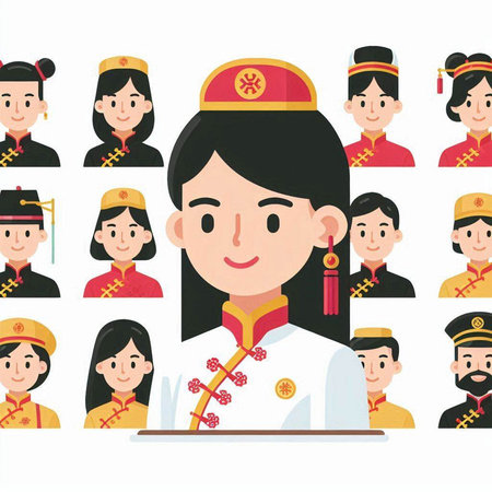 Cute cartoon vector illustration of a stewardess in uniform.のイラスト素材