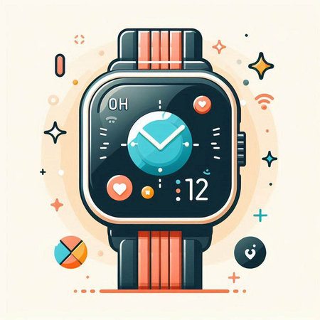 Smart watch. Vector illustration in flat style. Colorful design.のイラスト素材