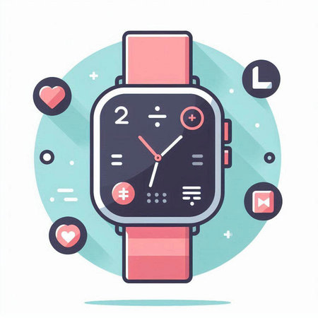 Smart watch icon in flat style. Vector illustration with long shadows.のイラスト素材