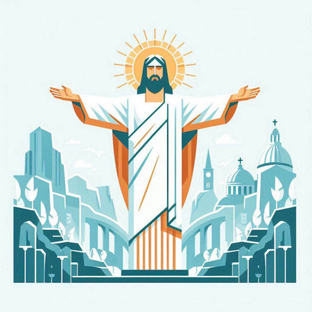 Cute seal on a rock. Vector illustration in flat style.のイラスト素材