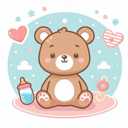 Cute cartoon monster in the sea. Vector illustration. Underwater world.のイラスト素材