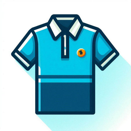 Blue polo shirt isolated on white background. Vector illustration. Eps 10.のイラスト素材