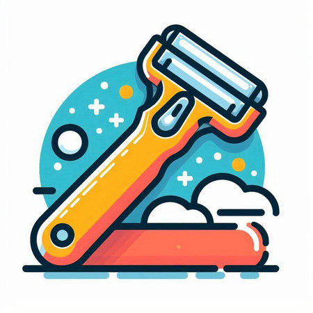 Shaving razor thin line icon. Vector illustration of shaving equipment.のイラスト素材