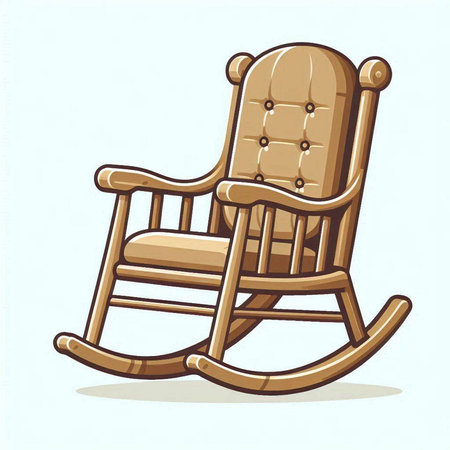Cartoon rocking chair isolated on white background. Vector illustration of rocking chair.のイラスト素材