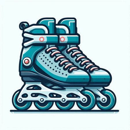 Roller skates isolated on a white background. Vector illustration.のイラスト素材