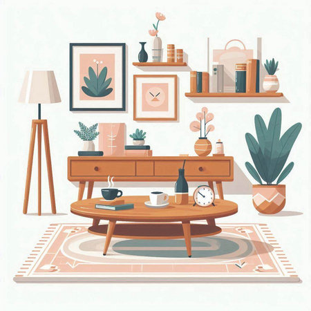 Lavender flowers vector illustration. Hand drawn bunch of lavender plants.のイラスト素材