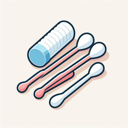 Cotton swabs icon. Vector illustration of cotton swabs.のイラスト素材