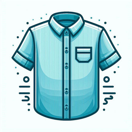 Blue shirt isolated on white background. Vector illustration in cartoon style.のイラスト素材