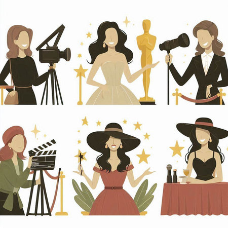 Cinema icons set. Vector illustration of a set of cinema icons.のイラスト素材