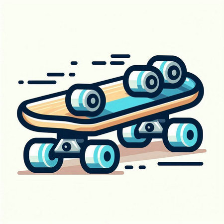 Skateboard icon. Cartoon illustration of skateboard icon for web designのイラスト素材