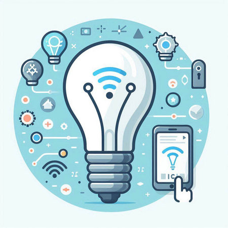 Modern flat design vector illustration concept of internet of things, smart technology and internet of things.のイラスト素材