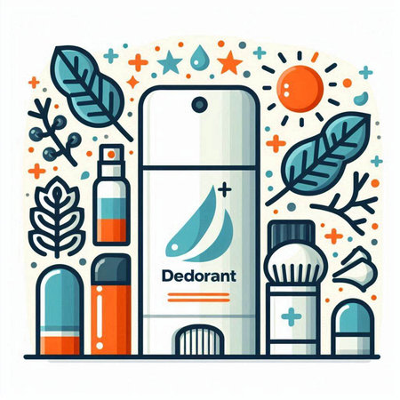 Vector illustration of deodorant, antiperspirant in flat style.のイラスト素材