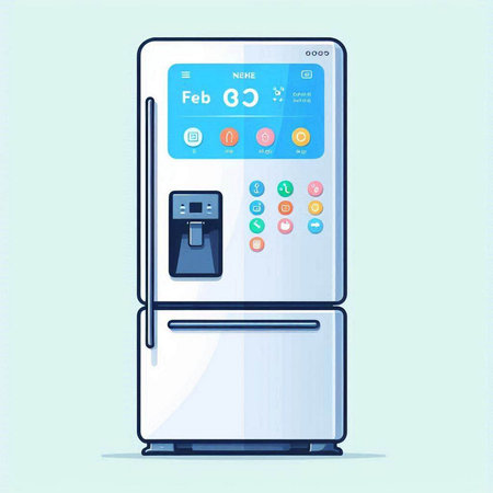 Refrigerator. Refrigerator icon in flat style. Vector illustration.のイラスト素材
