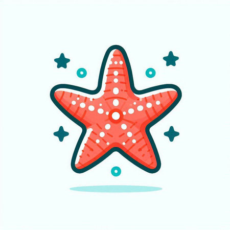 Starfish icon, vector illustration. Flat design style. Sea life concept.のイラスト素材