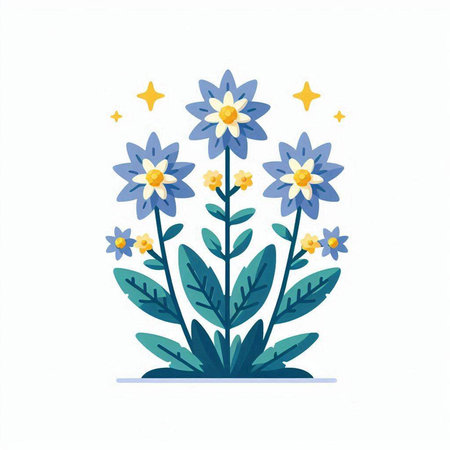 Illustration of a flower in a flat style. Vector illustration.のイラスト素材