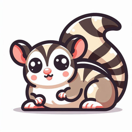 Cute cartoon skunk. Vector illustration isolated on white background.のイラスト素材