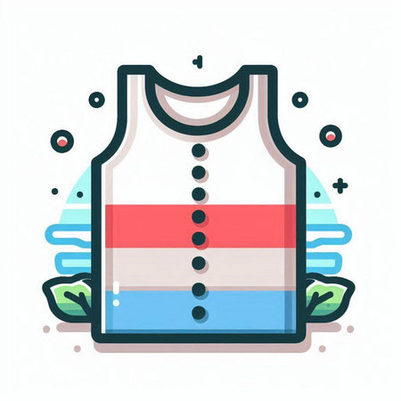 Illustration of a sleeveless t-shirt on a white backgroundのイラスト素材