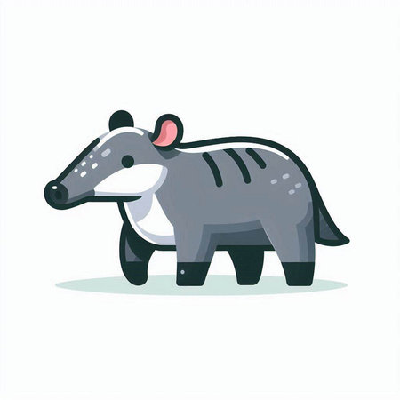 Vector illustration of cute cartoon anteater. Isolated on white background.のイラスト素材