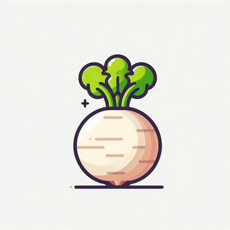 Radish vector icon. Vegetable illustration. Cute cartoon radish icon.のイラスト素材