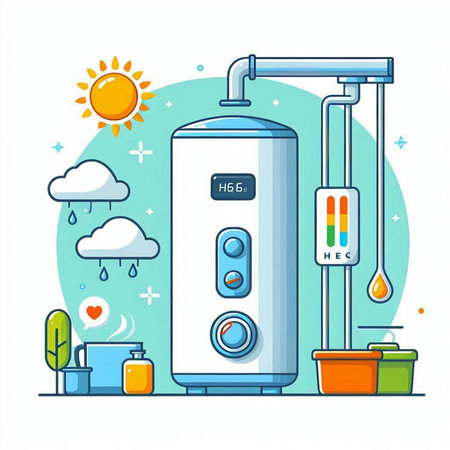 Water purification system. Water purification and purification concept. Vector illustration.のイラスト素材