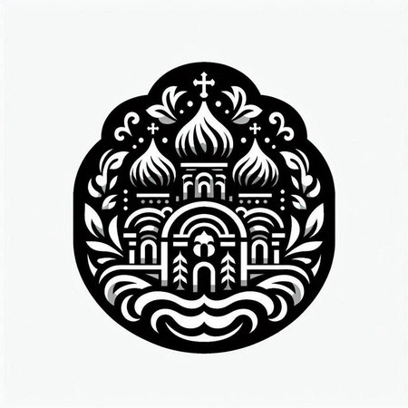 Church of the Intercession of the Blessed Virgin Mary. Vector illustration.のイラスト素材