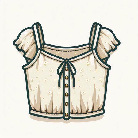 Cute vector hand drawn illustration of a woman's blouse.のイラスト素材
