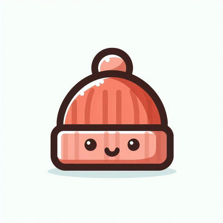 Cute kawaii winter hat. Vector illustration in cartoon style.のイラスト素材