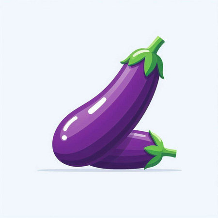 Eggplant vector illustration. Isolated on a white background.のイラスト素材